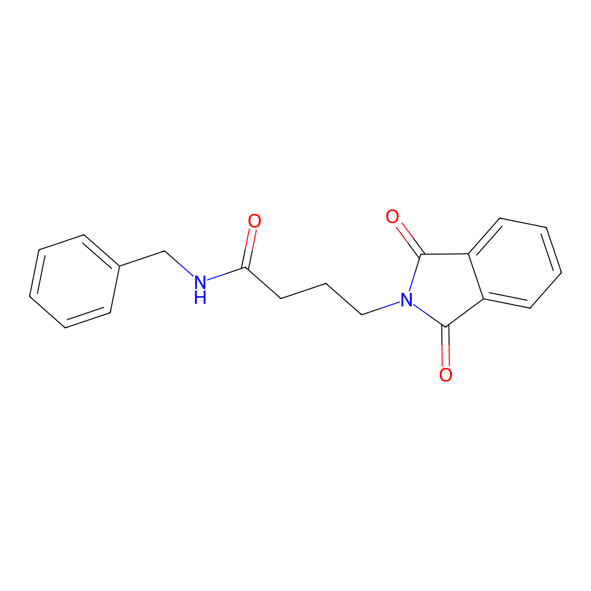 2H-Isoindole-2-butanamide, 1,3-dihydro-1,3-dioxo-N-(phenylmethyl)- molecular structure, CAS 382652-62-2