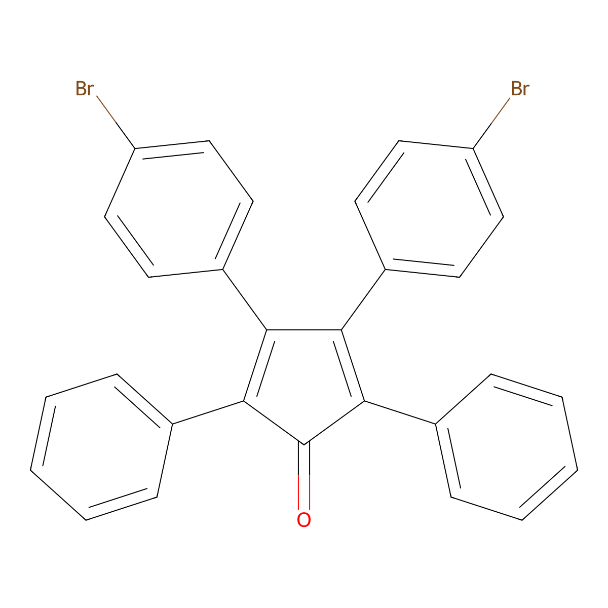 2,5-Diphenyl-3,4-di(4-bromophenyl)cyclopentadienone molecular structure, CAS 38268-11-0