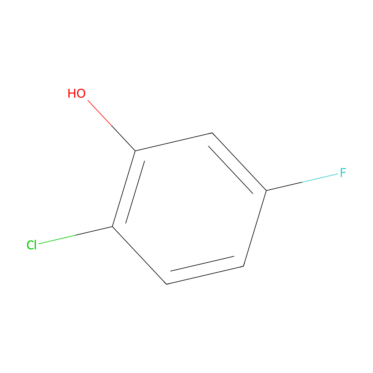 2-Chloro-5-fluorophenol molecular structure, CAS 3827-49-4