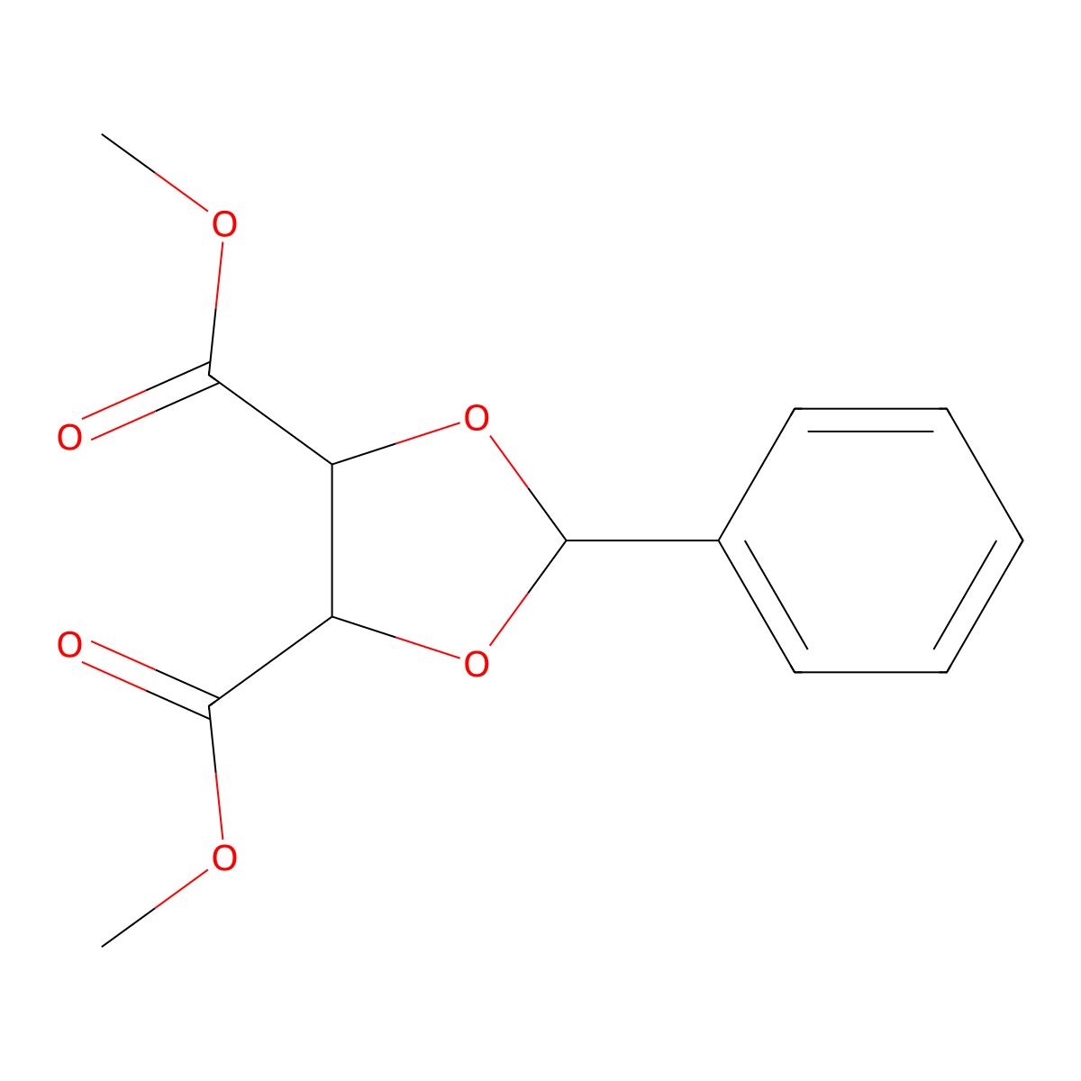 Dimethyl 2-phenyl-1,3-dioxolane-4,5-dicarboxylate molecular structure, CAS 38270-72-3