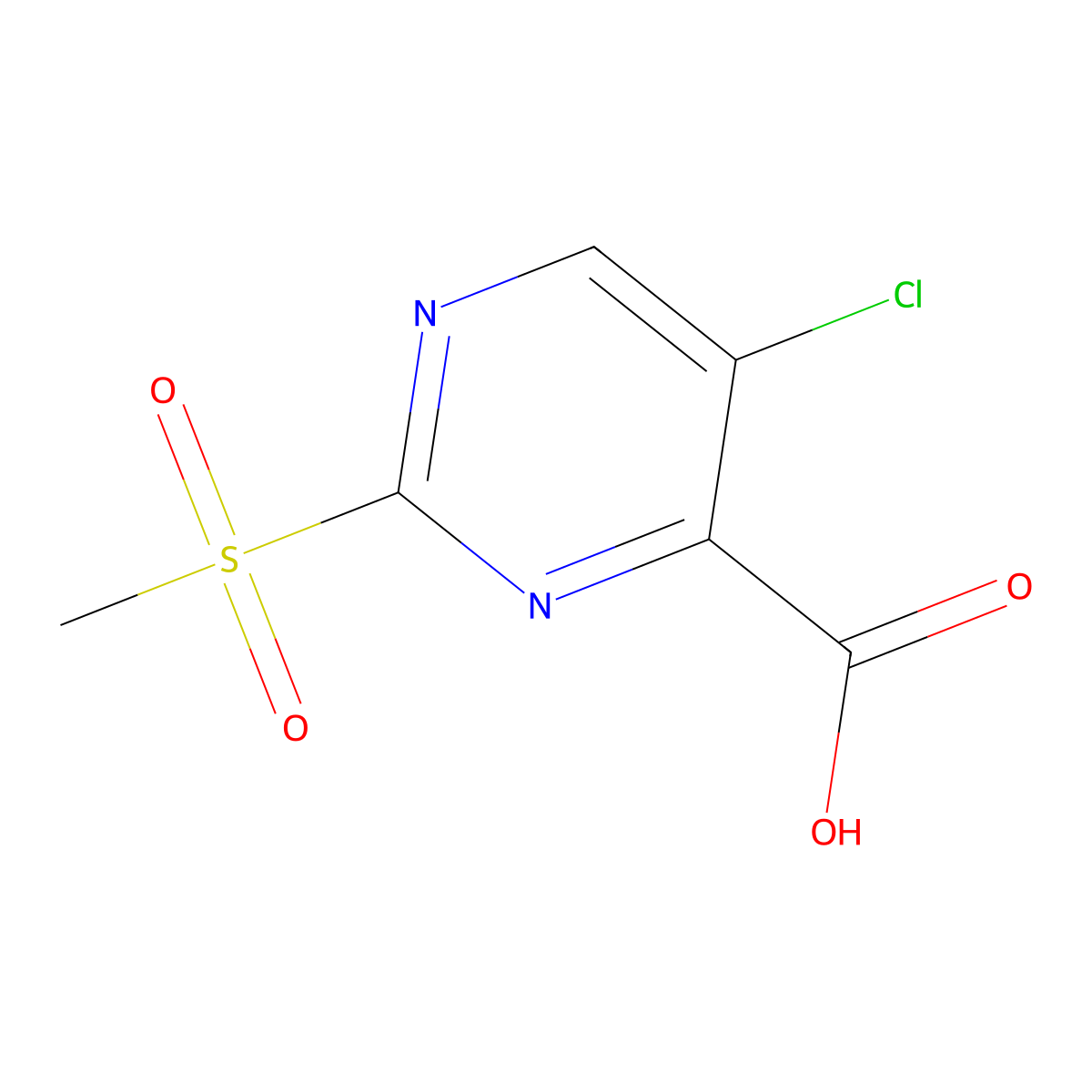 5-Chloro-2-methanesulfonylpyrimidine-4-carboxylic acid molecular structure, CAS 38275-34-2