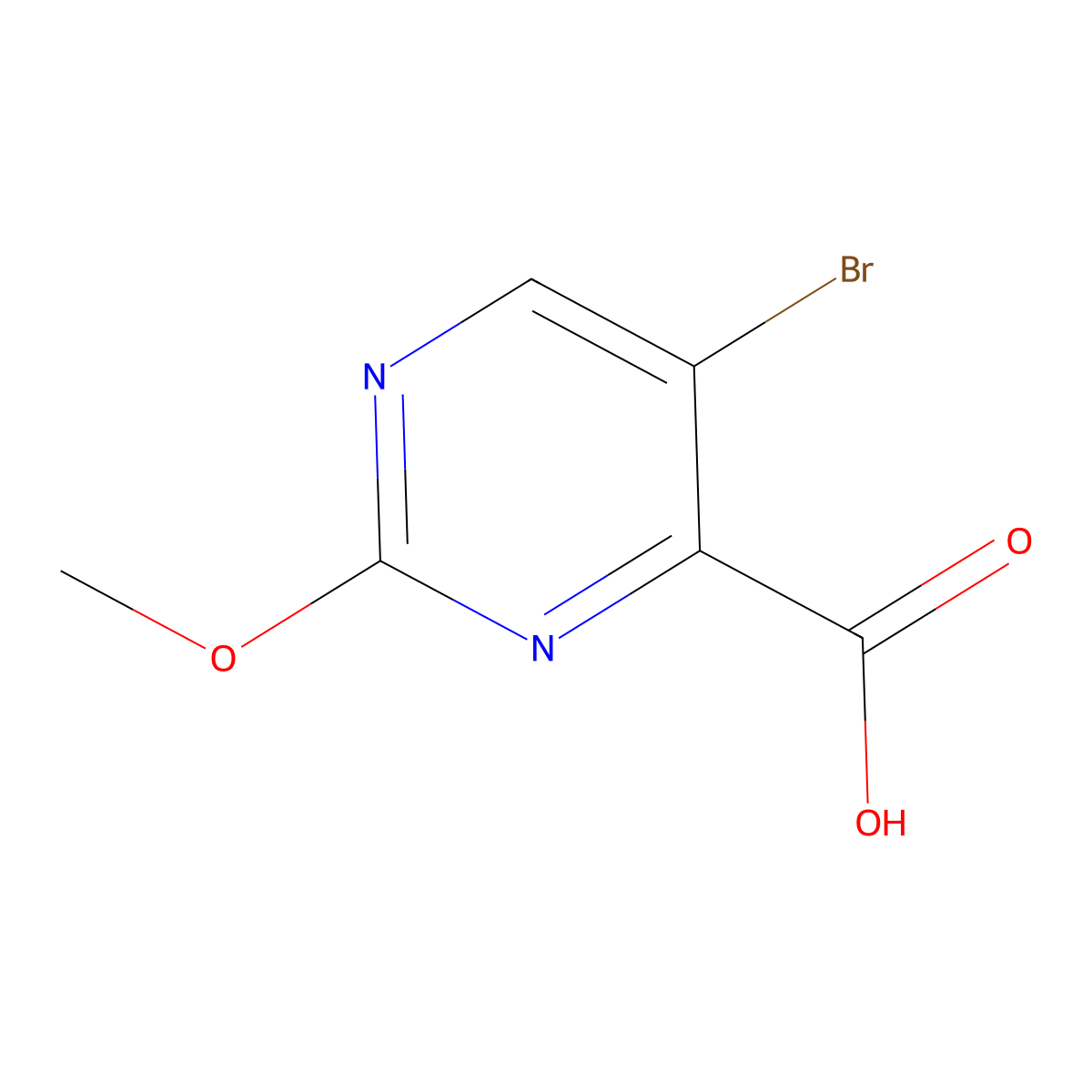 5-Bromo-2-methoxypyrimidine-4-carboxylic acid molecular structure, CAS 38275-37-5