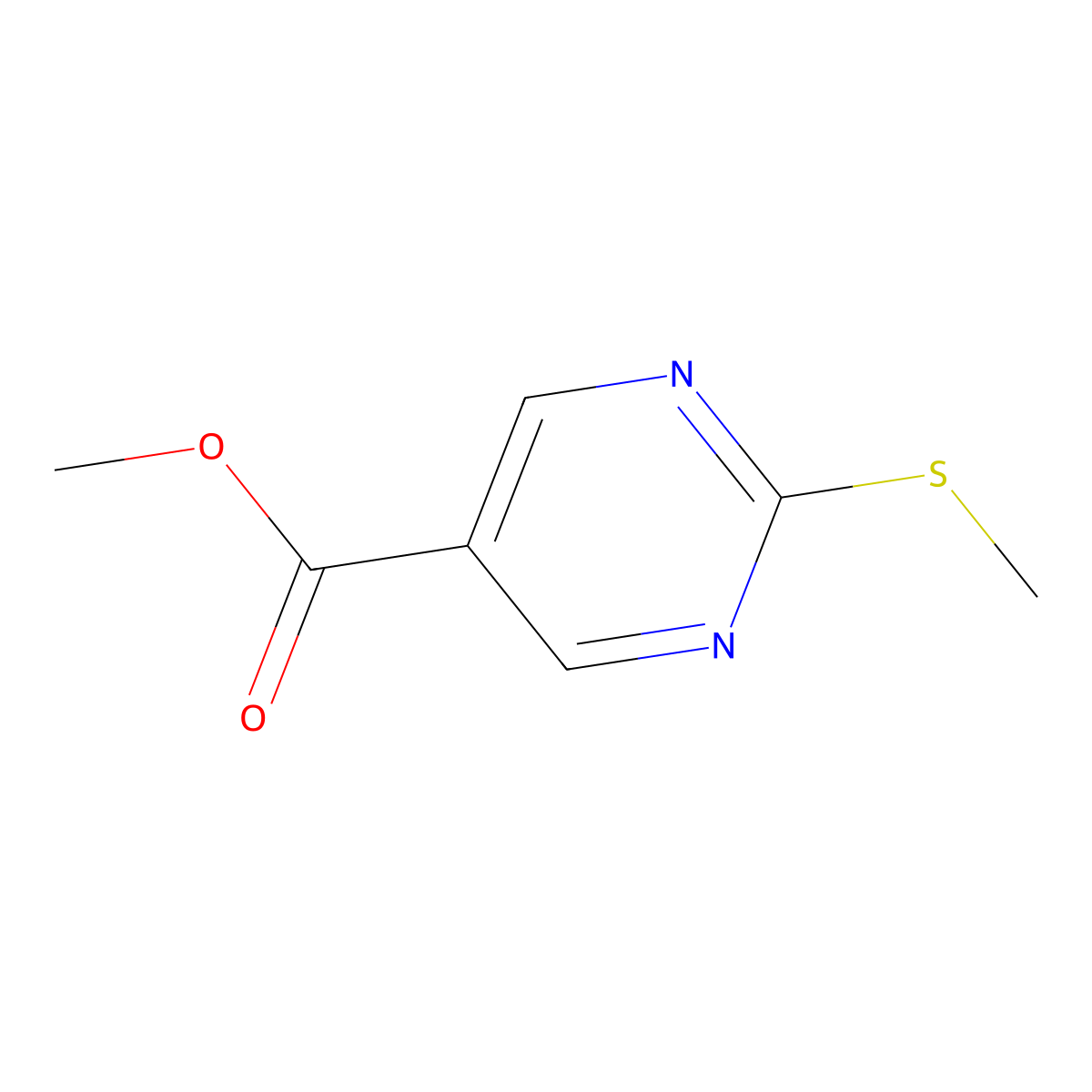Methyl 2-(Methylthio)pyrimidine-5-carboxylate molecular structure, CAS 38275-41-1
