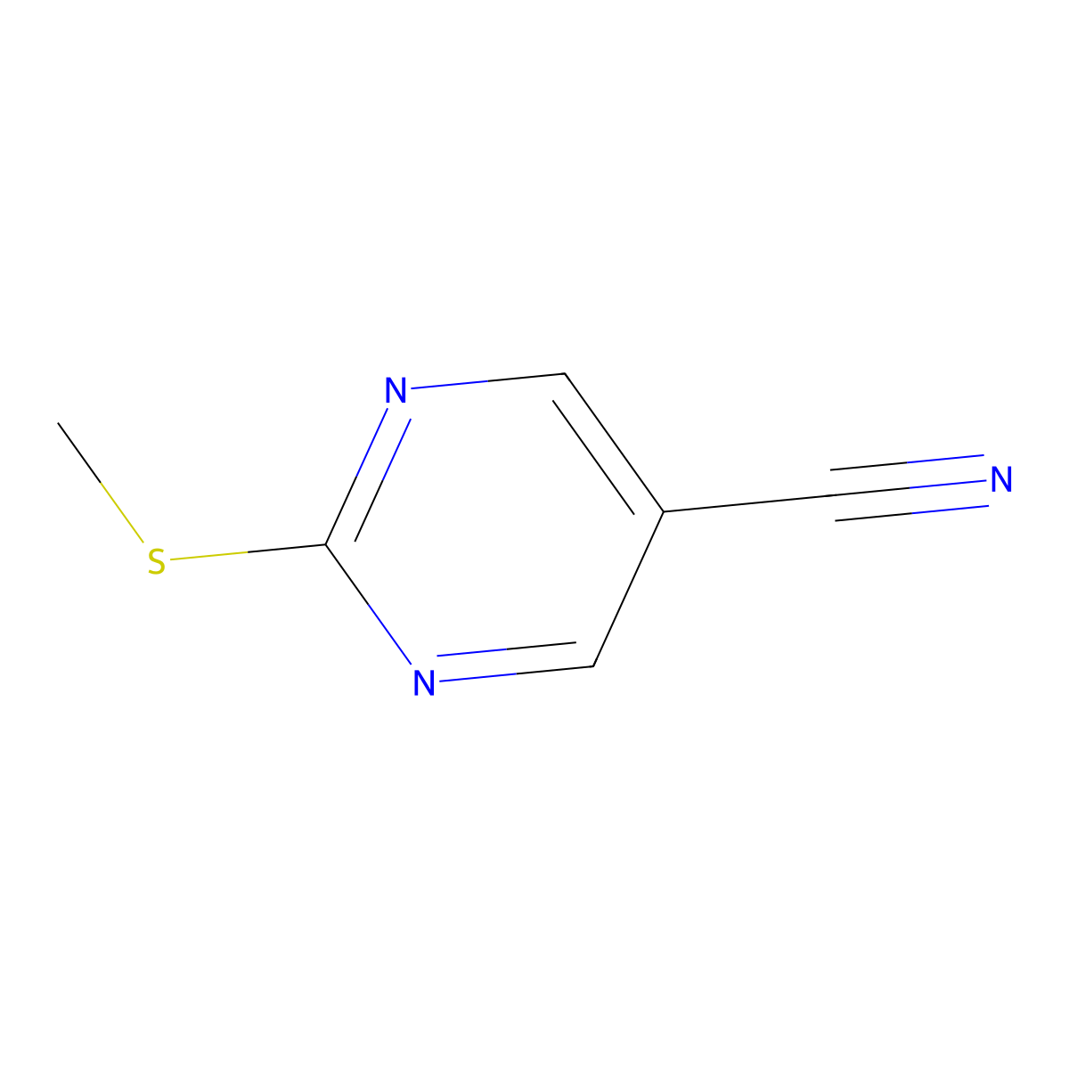 2-(Methylsulfanyl)pyrimidine-5-carbonitrile molecular structure, CAS 38275-43-3