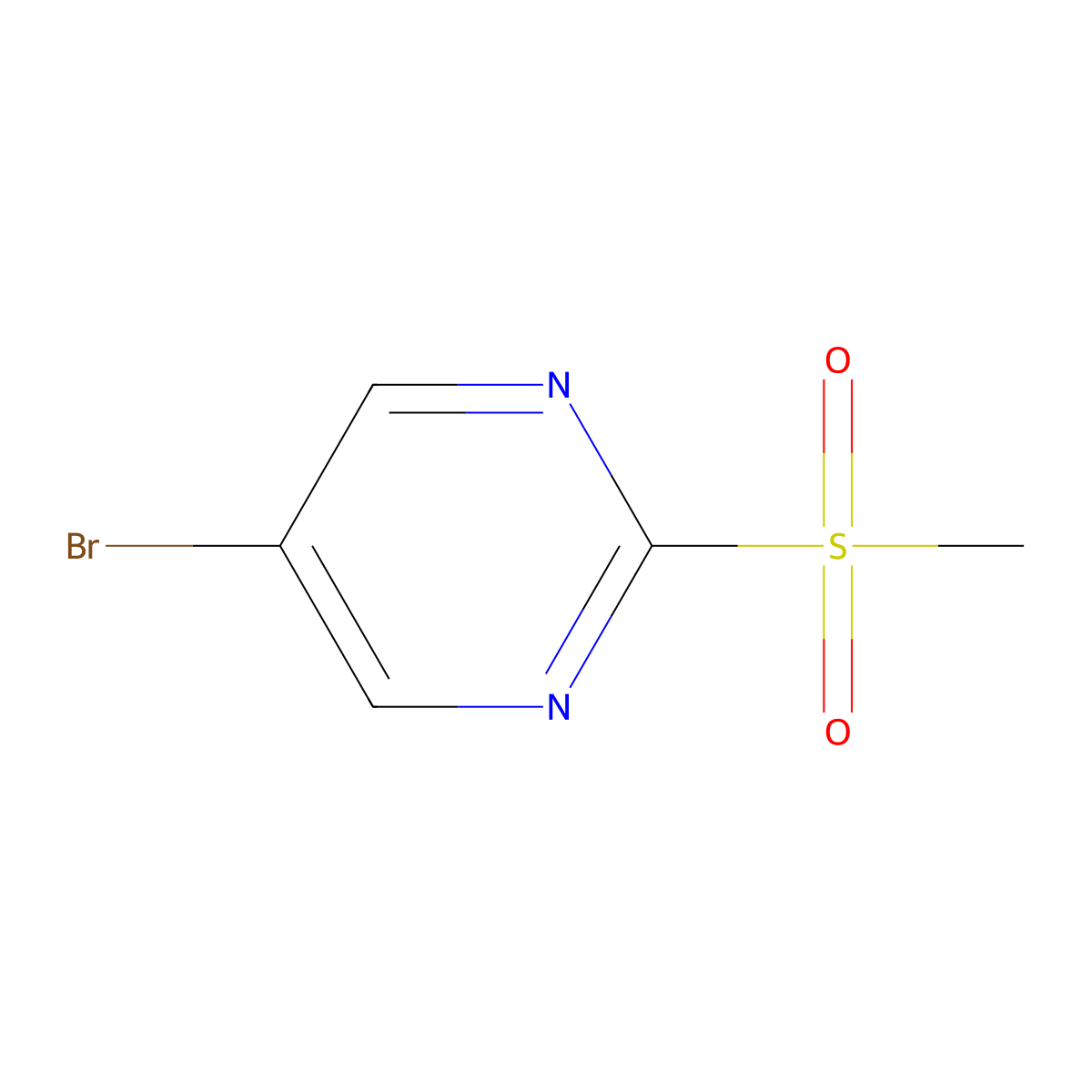5-Bromo-2-(methylsulphonyl)pyrimidine molecular structure, CAS 38275-48-8