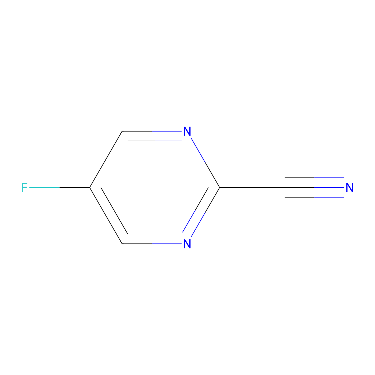 5-Fluoropyrimidine-2-carbonitrile molecular structure, CAS 38275-55-7