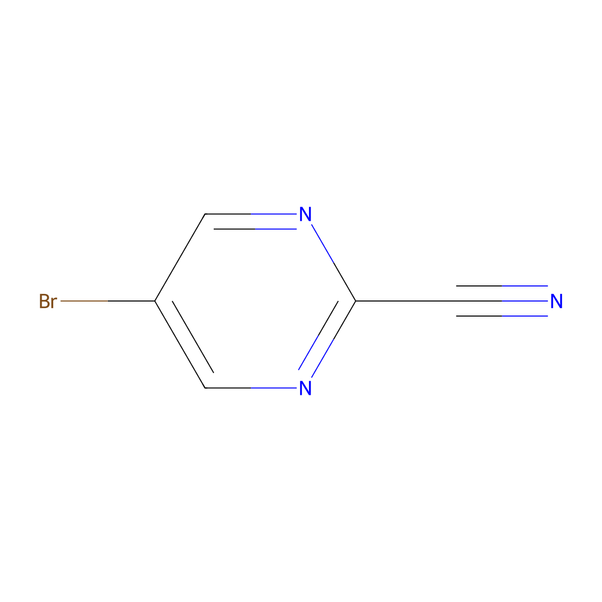 5-Bromopyrimidine-2-carbonitrile molecular structure, CAS 38275-57-9