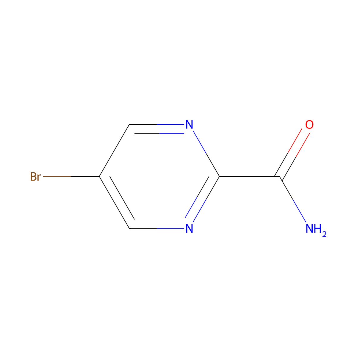 5-Bromopyrimidine-2-carboxamide molecular structure, CAS 38275-60-4
