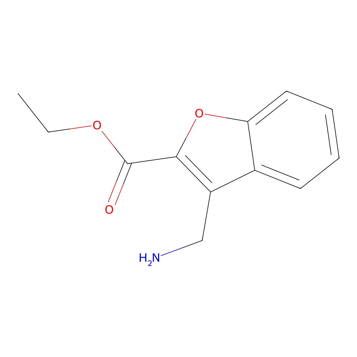 Ethyl 3-(aminomethyl)-1-benzofuran-2-carboxylate molecular structure, CAS 38281-59-3