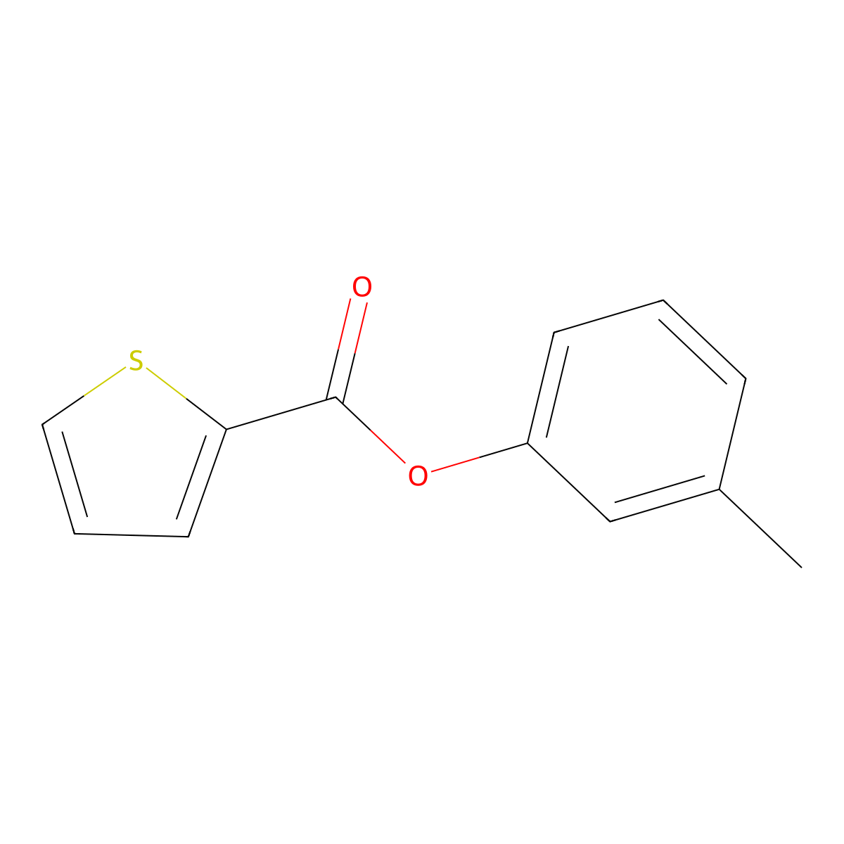 2-Thiophenecarboxylic acid, 3-methylphenyl ester molecular structure, CAS 38281-69-5