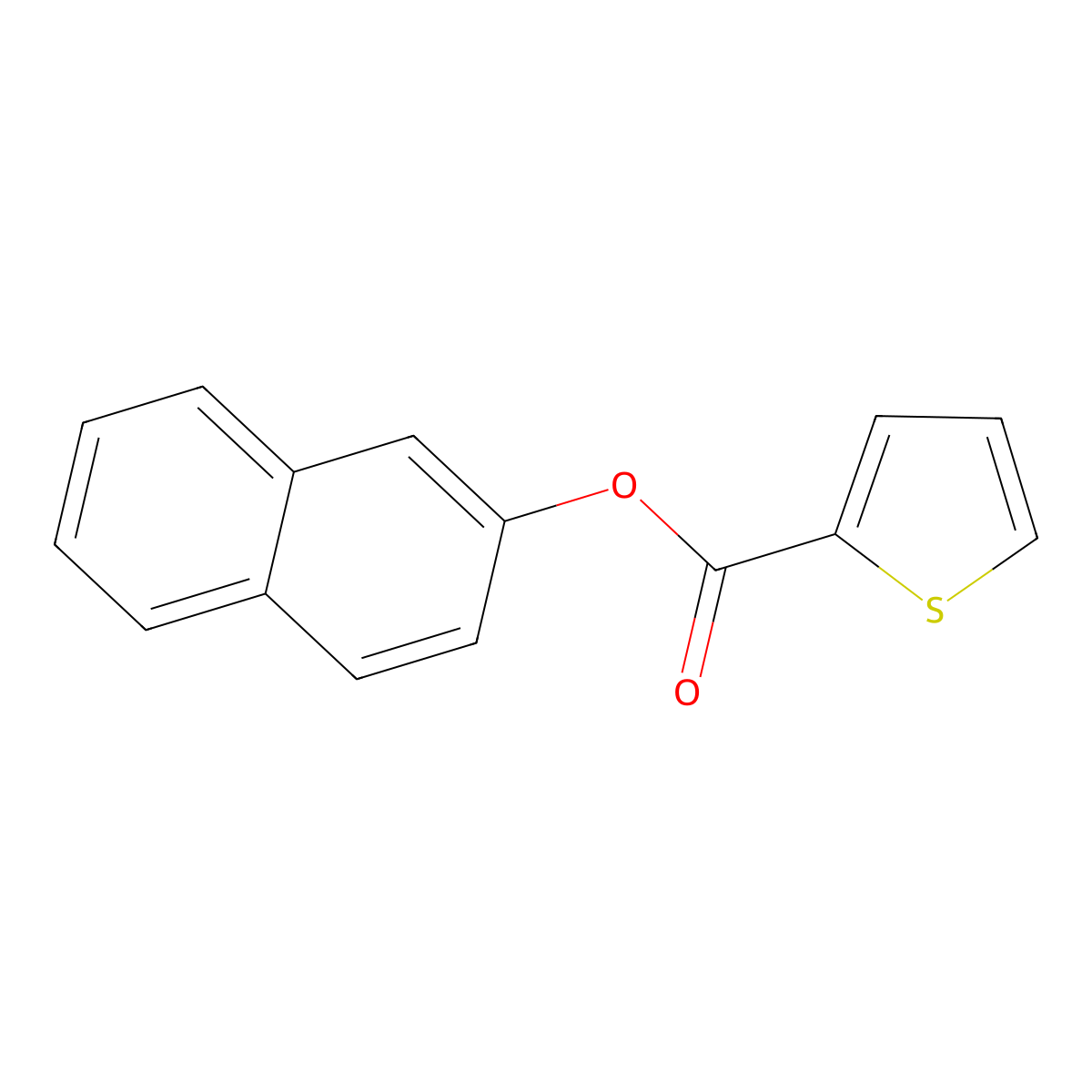 Naphthalen-2-yl thiophene-2-carboxylate molecular structure, CAS 38281-71-9