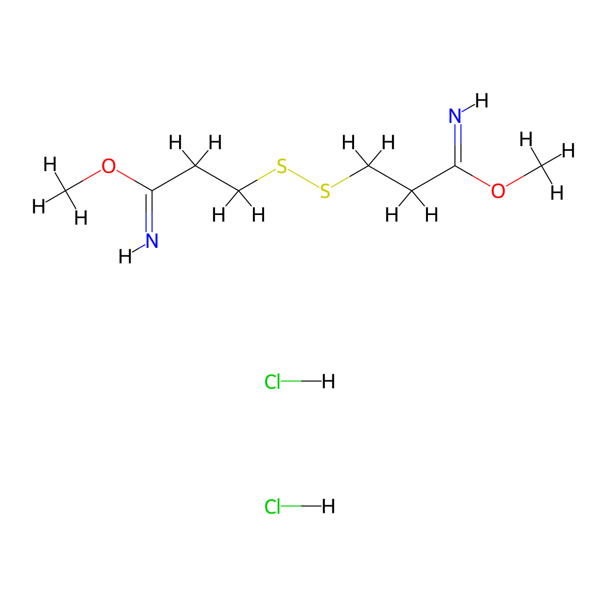 Dimethyl 3,3'-dithiopropionimidate dihydrochloride molecular structure, CAS 38285-78-8