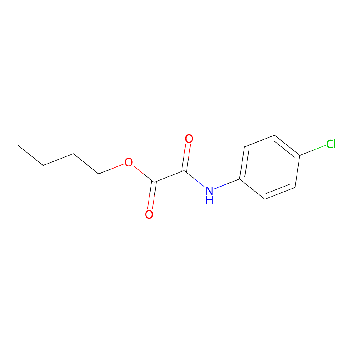 Butyl 2-((4-chlorophenyl)amino)-2-oxoacetate molecular structure, CAS 38285-83-5