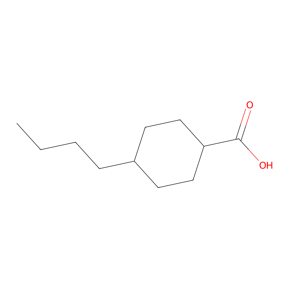4-Butylcyclohexanecarboxylic Acid (cis-and trans-mixture) molecular structure, CAS 38289-28-0