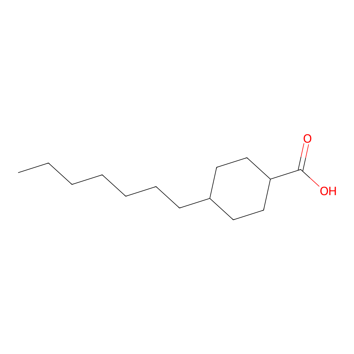 4-Heptylcyclohexanecarboxylic acid molecular structure, CAS 38289-31-5