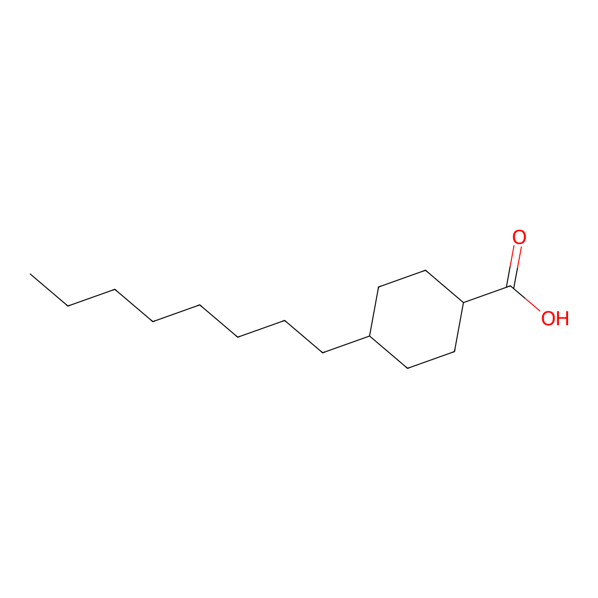 Cyclohexanecarboxylic acid, 4-octyl- molecular structure, CAS 38289-32-6