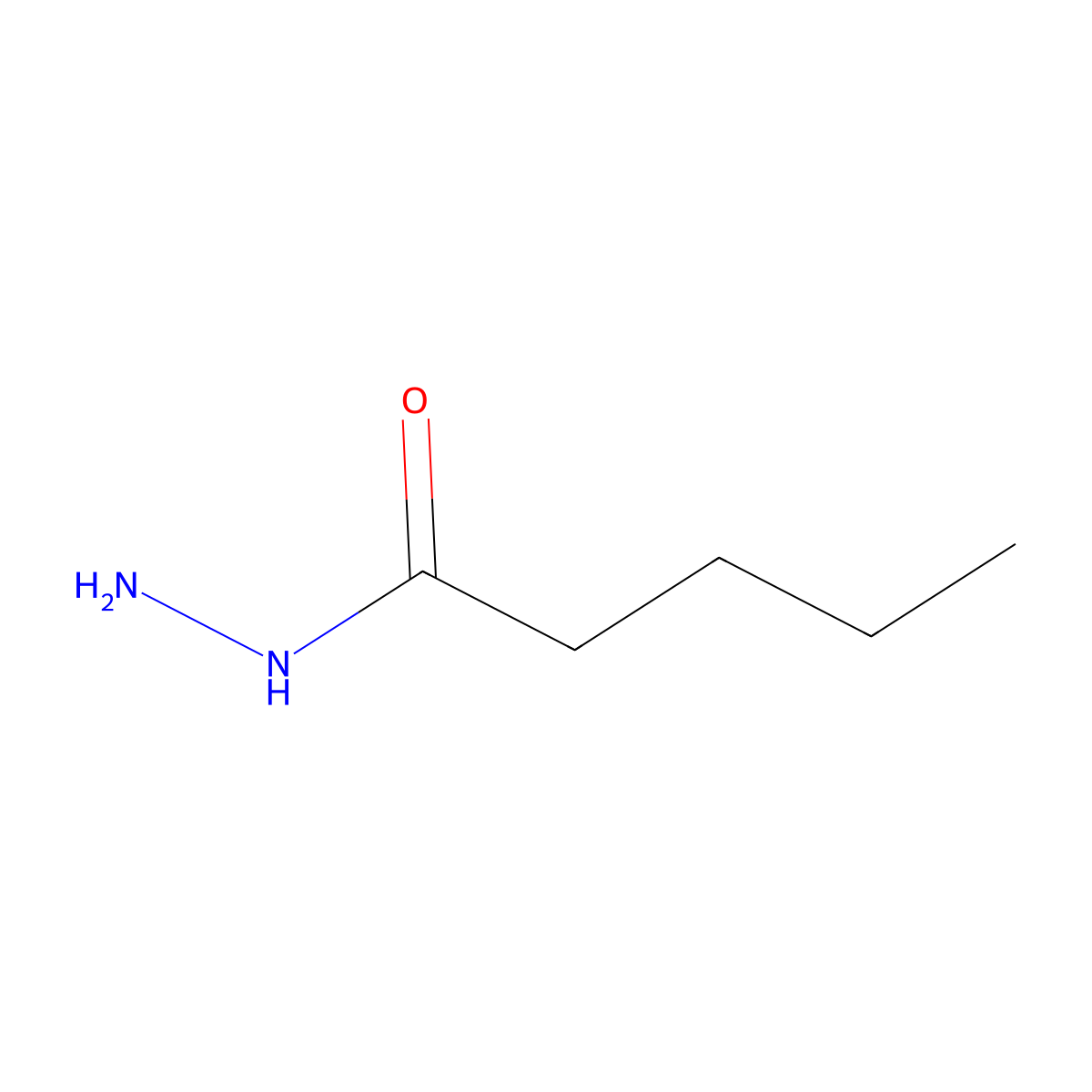 Valerohydrazide molecular structure, CAS 38291-82-6