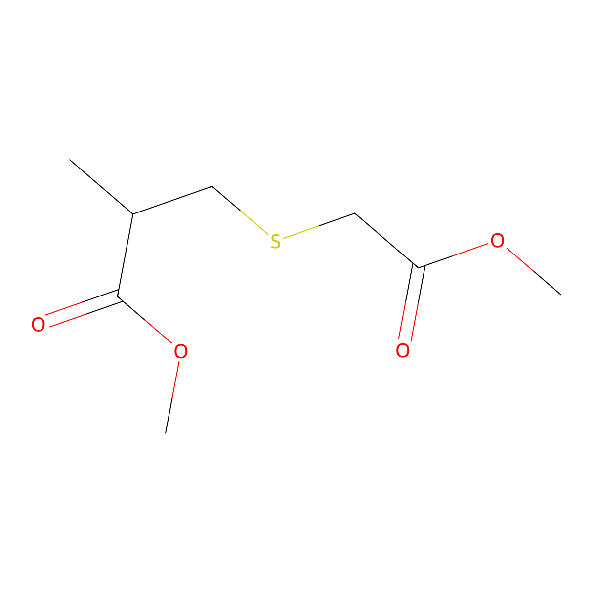 Methyl 3-[(2-methoxy-2-oxoethyl)sulfanyl]-2-methylpropanoate molecular structure, CAS 38293-65-1