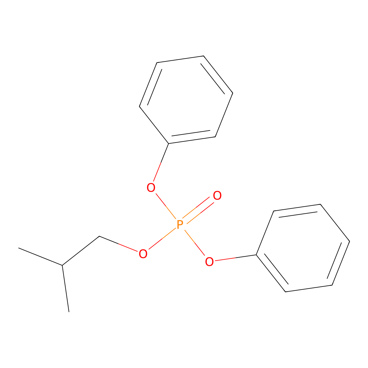 2-Methylpropyl diphenyl phosphate molecular structure, CAS 38299-60-4