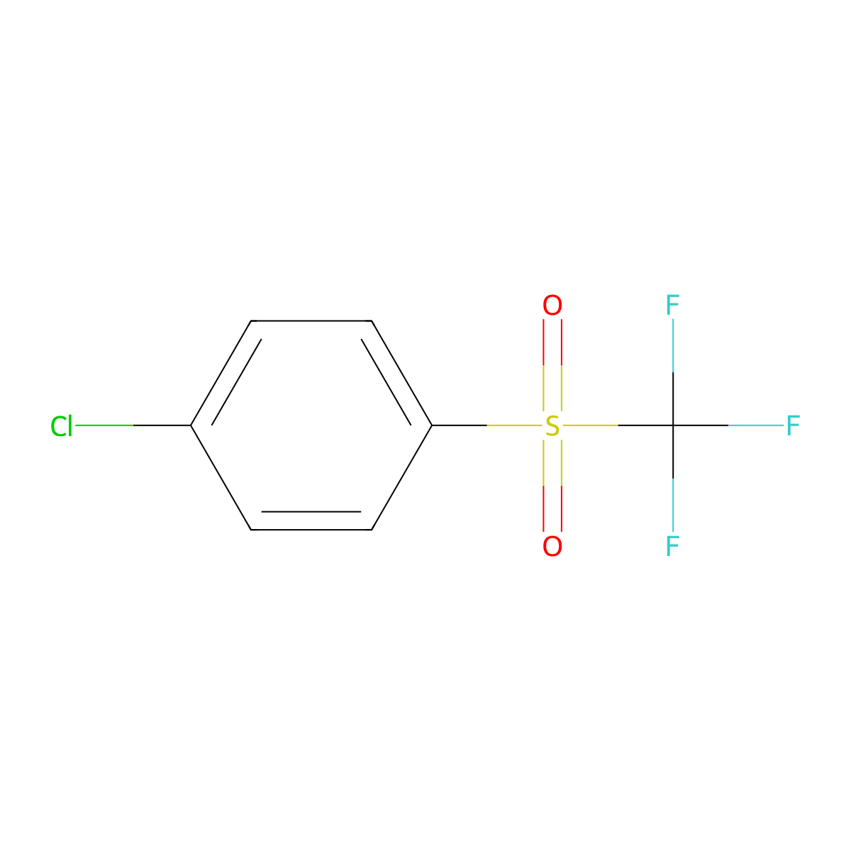 1-Chloro-4-(trifluoromethylsulfonyl)benzene molecular structure, CAS 383-11-9