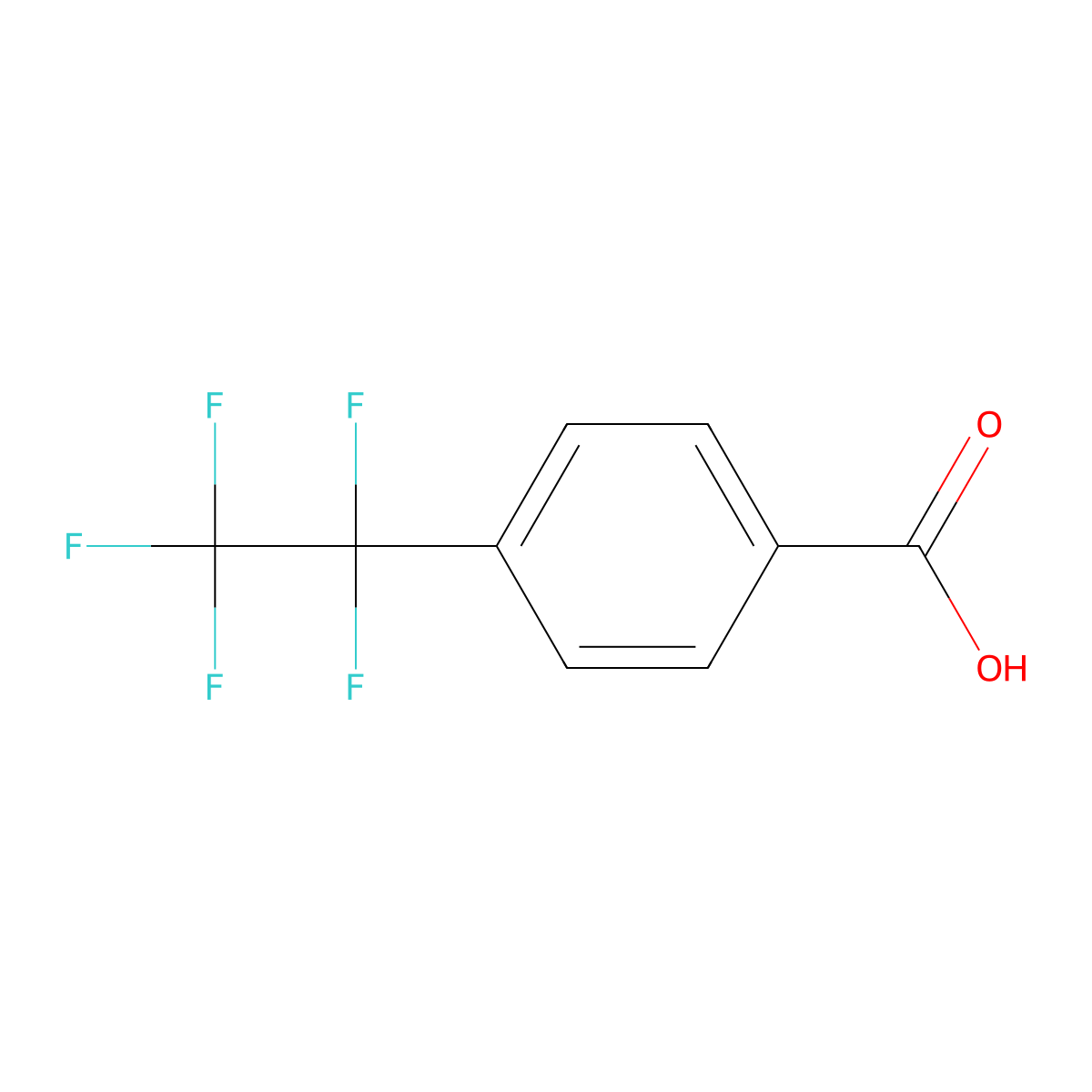 4-(1,1,2,2,2-Pentafluoroethyl)benzoic acid molecular structure, CAS 383-13-1