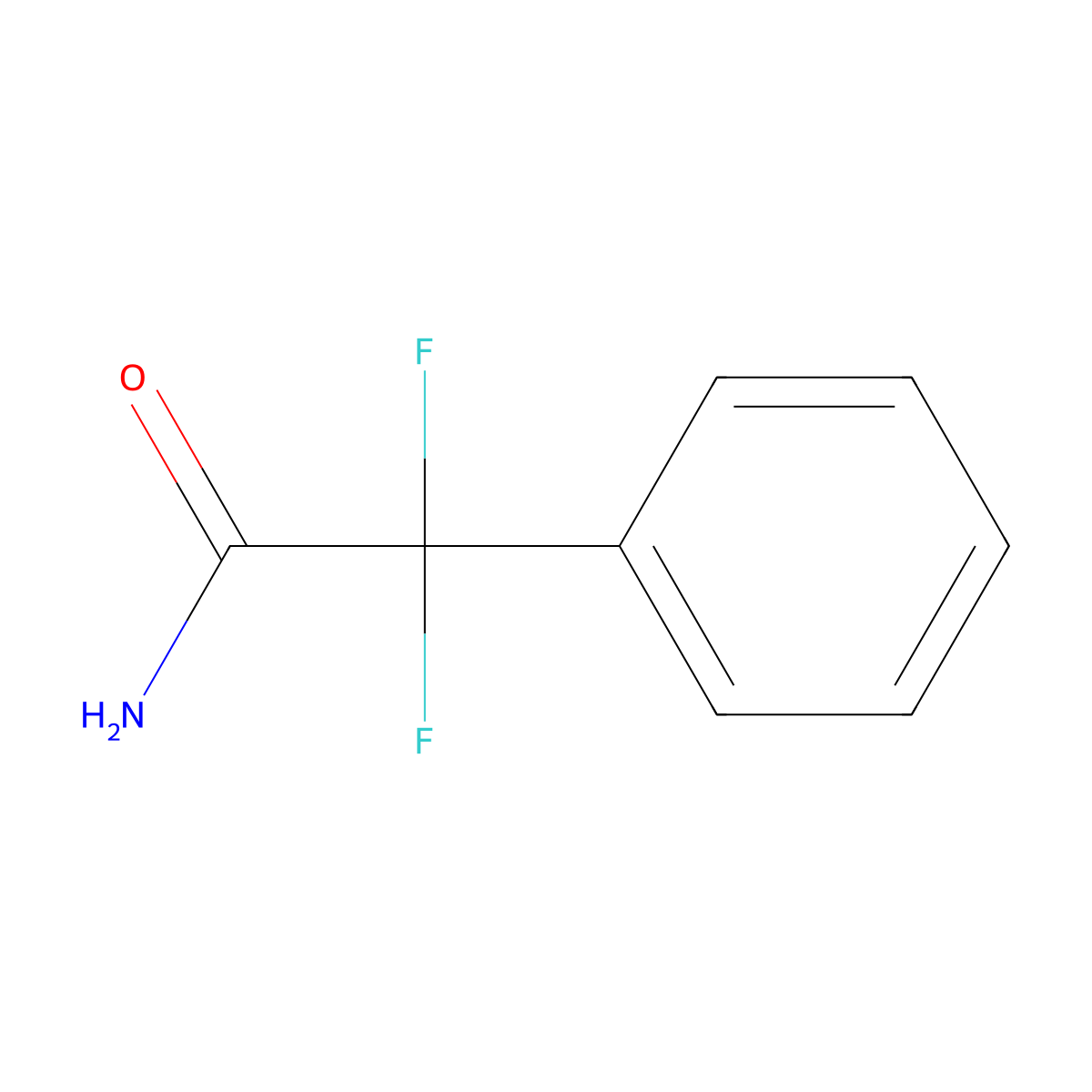 2,2-Difluoro-2-phenylacetamide molecular structure, CAS 383-19-7