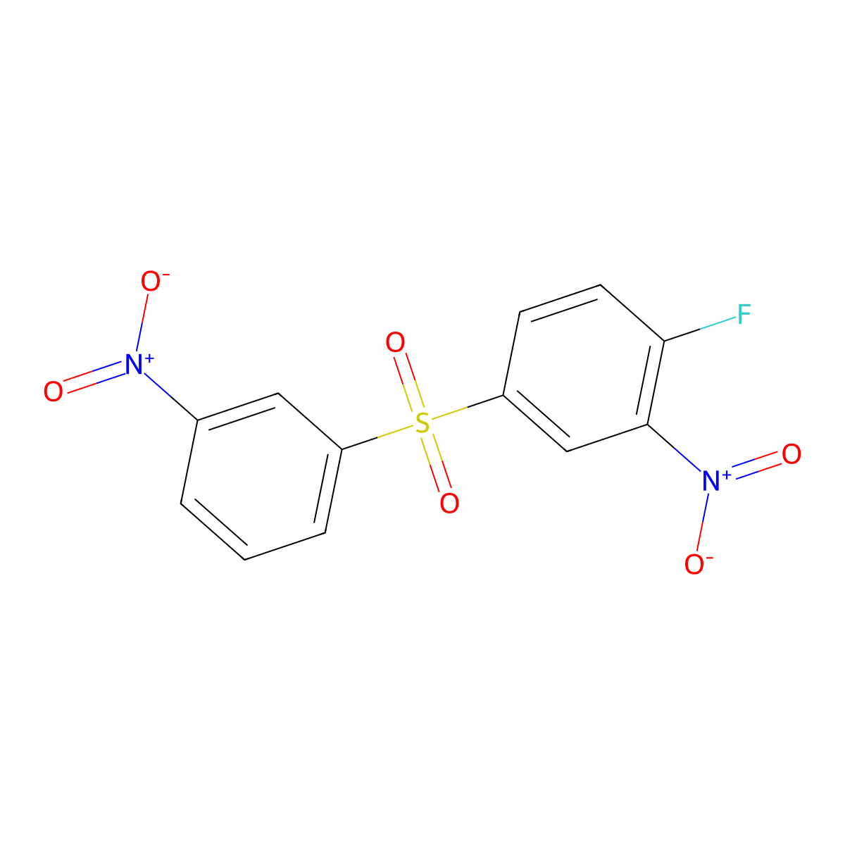 1-Fluoro-2-nitro-4-[(3-nitrophenyl)sulfonyl]benzene molecular structure, CAS 383-21-1