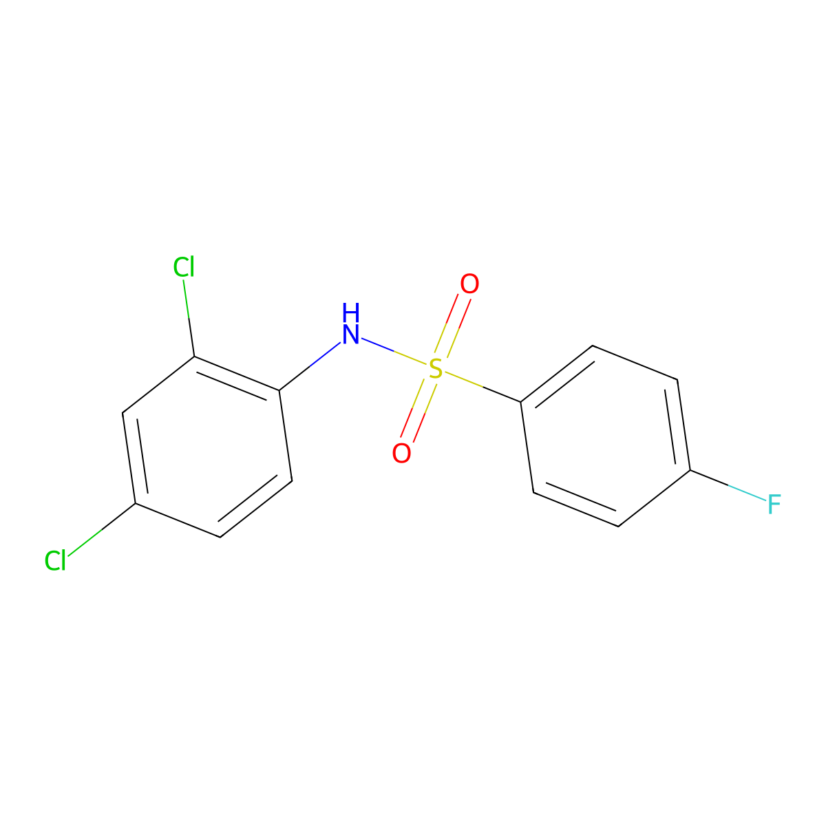 N-(2,4-dichlorophenyl)-4-fluorobenzenesulfonamide molecular structure, CAS 383-39-1