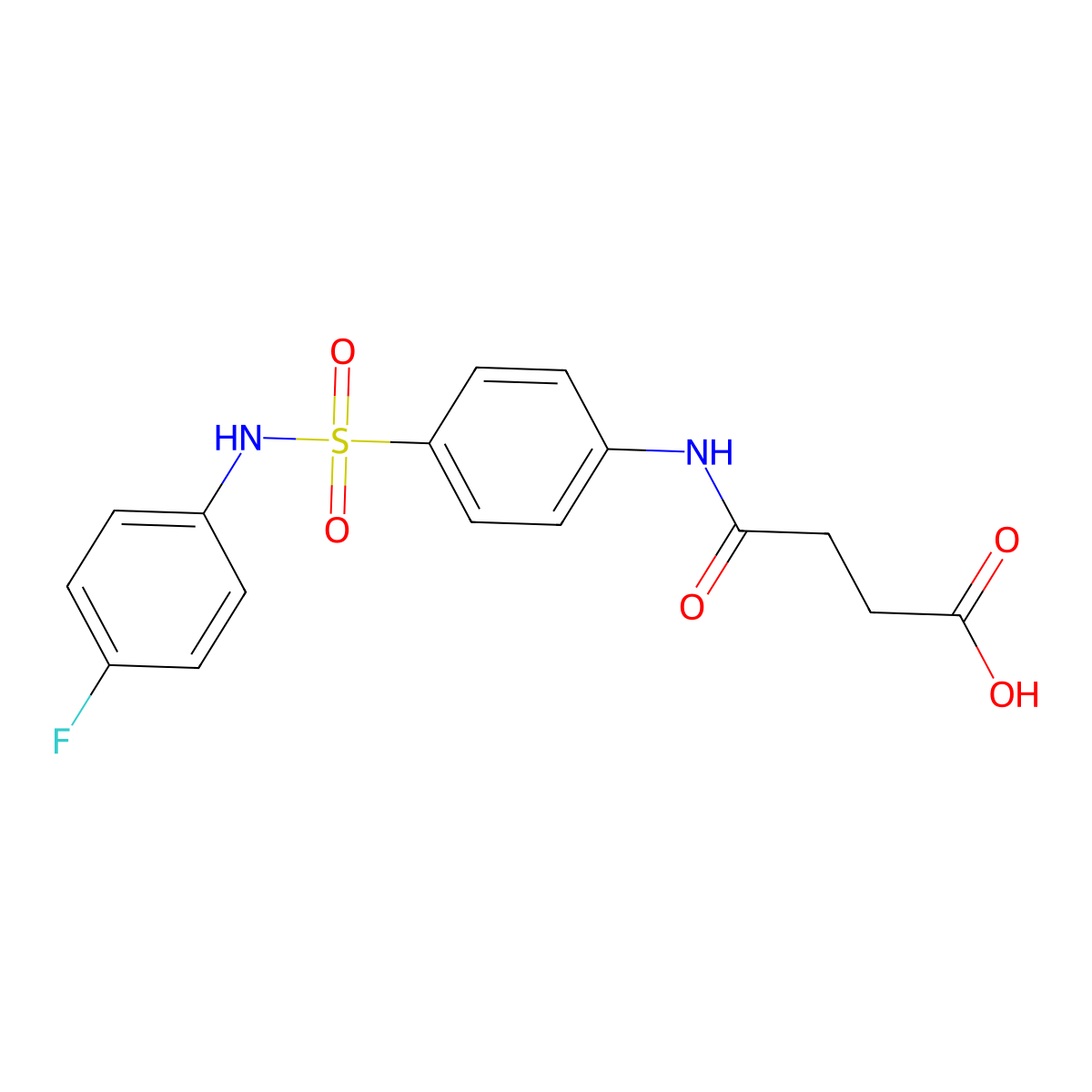 4-({4-[(4-Fluorophenyl)sulfamoyl]phenyl}amino)-4-oxobutanoic acid molecular structure, CAS 383-43-7
