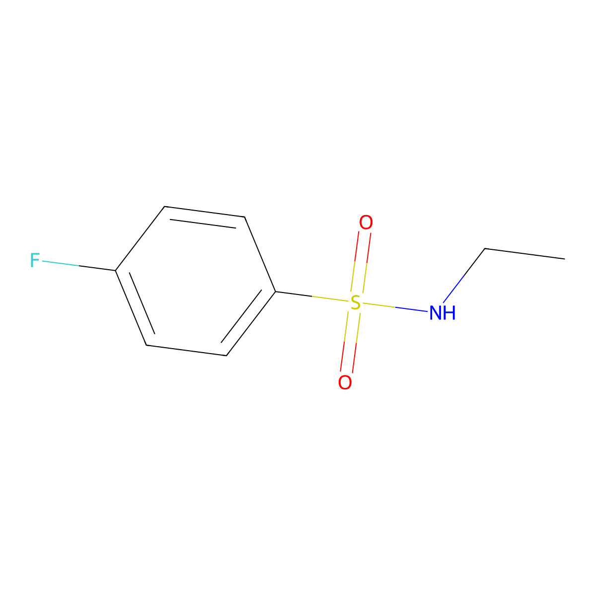 N-Ethyl-4-fluorobenzenesulfonamide molecular structure, CAS 383-48-2