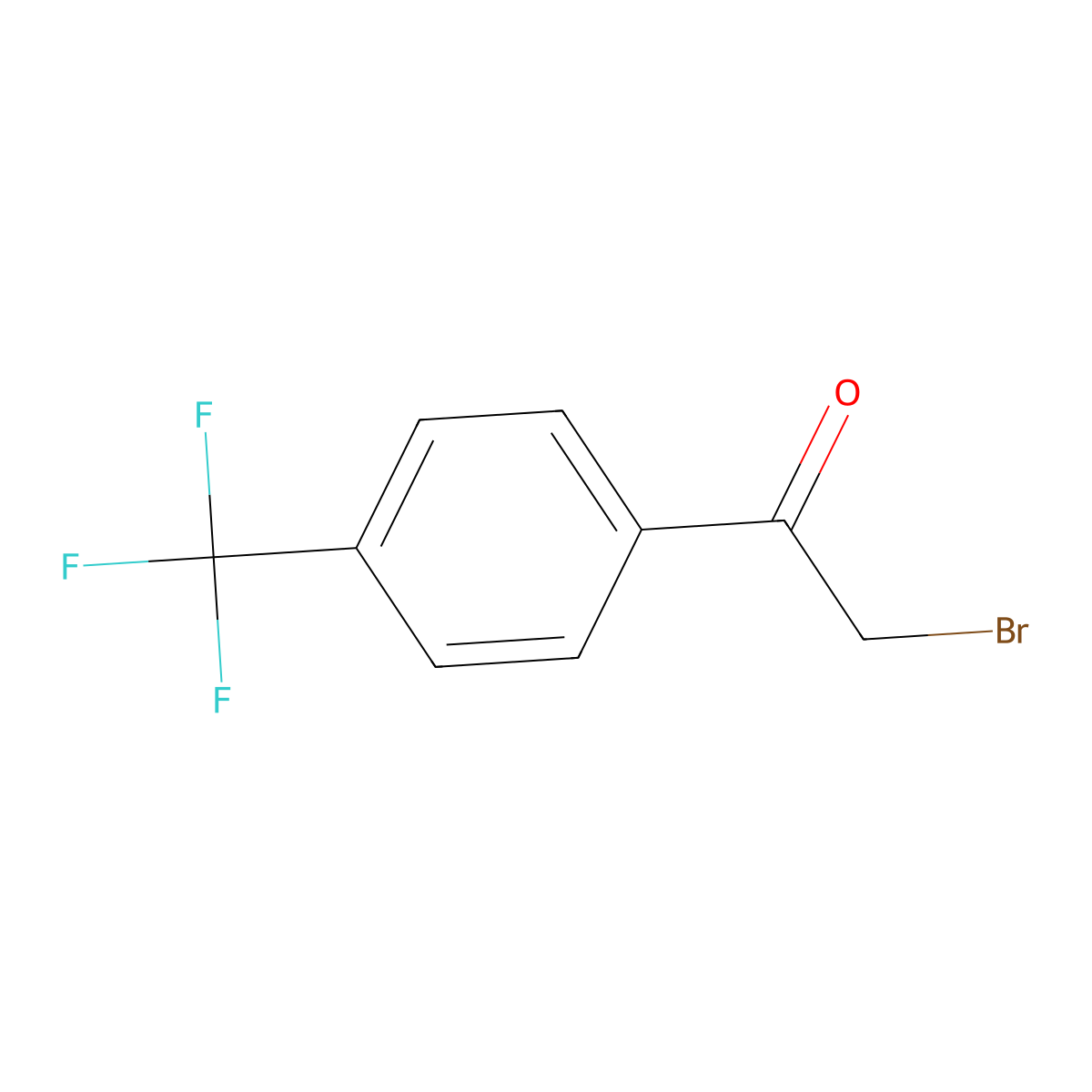 2-Bromo-4'-(trifluoromethyl)acetophenone molecular structure, CAS 383-53-9