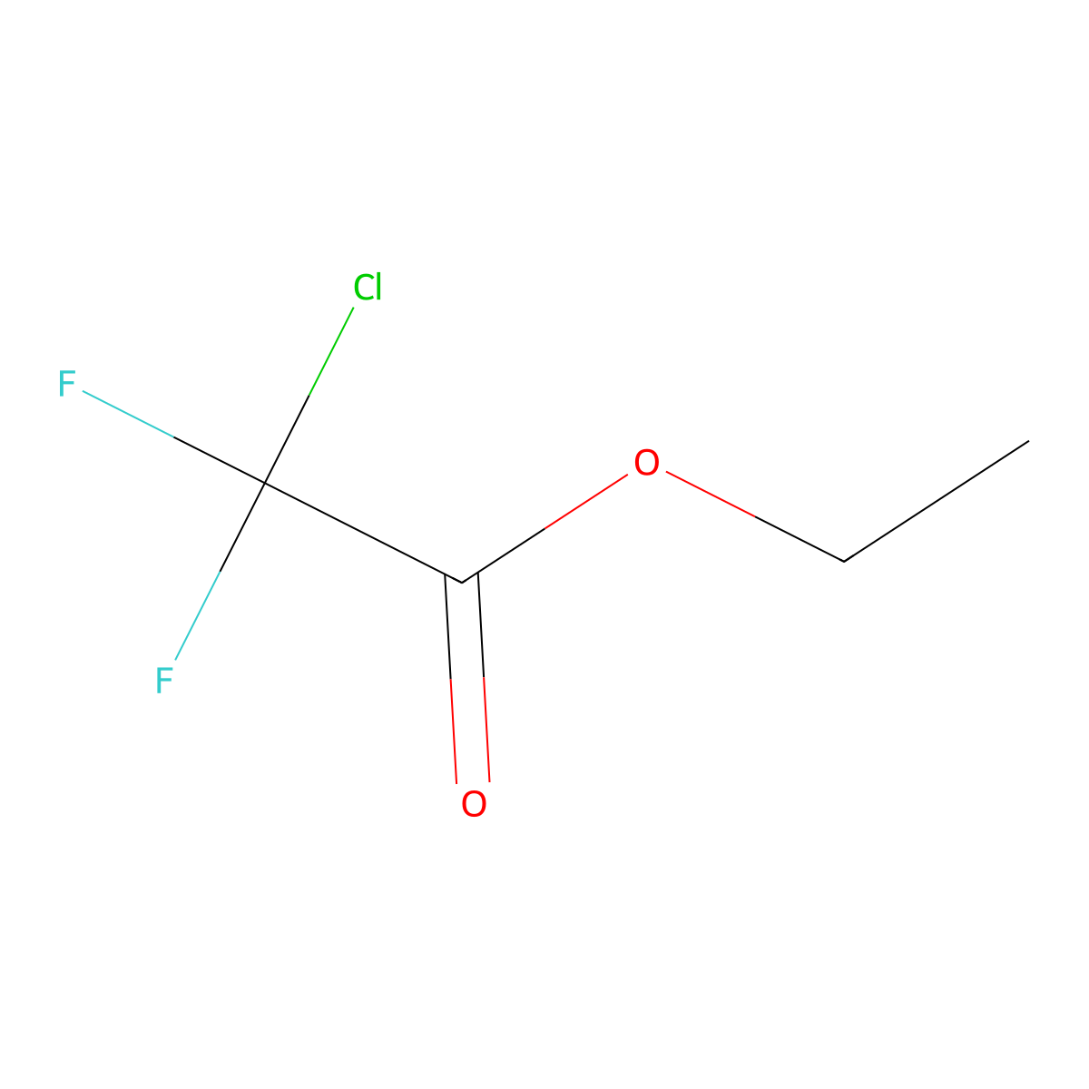 Acetic acid, 2-chloro-2,2-difluoro-, ethyl ester molecular structure, CAS 383-62-0