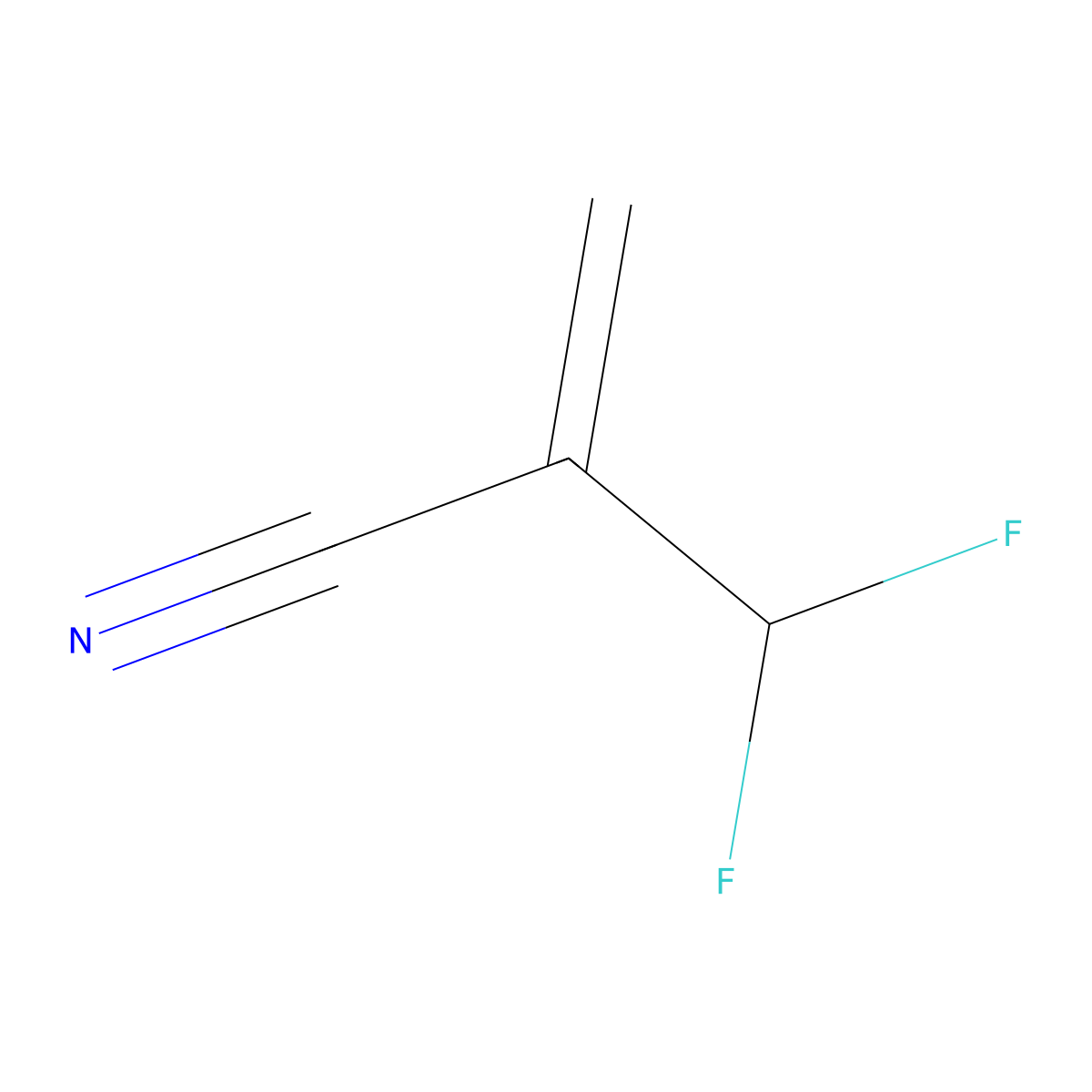 2-(Difluoromethyl)prop-2-enenitrile molecular structure, CAS 383-81-3
