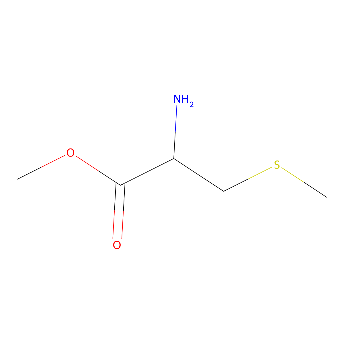 Methyl (2R)-2-amino-3-(methylsulfanyl)propanoate molecular structure, CAS 3830-10-2