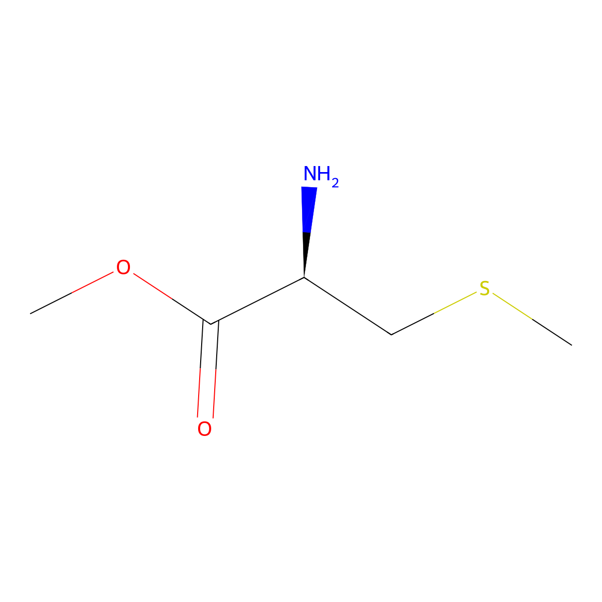 Methyl (2R)-2-amino-3-(methylsulfanyl)propanoate molecular structure, CAS 3830-10-2