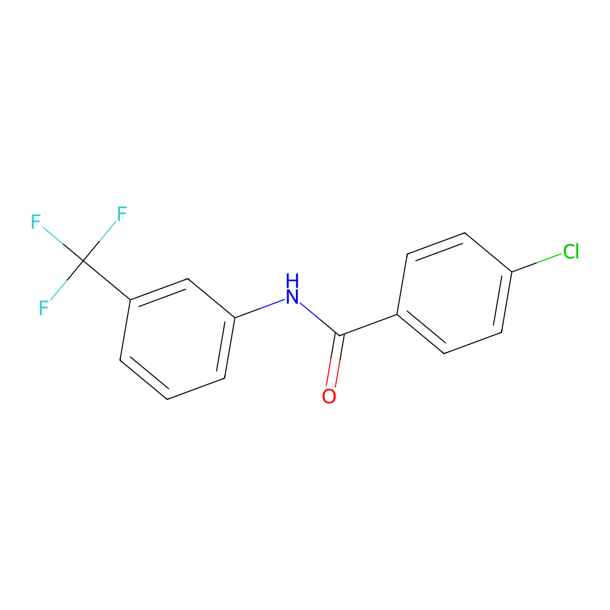 4-Chloro-N-[3-(trifluoromethyl)phenyl]benzamide molecular structure, CAS 3830-65-7