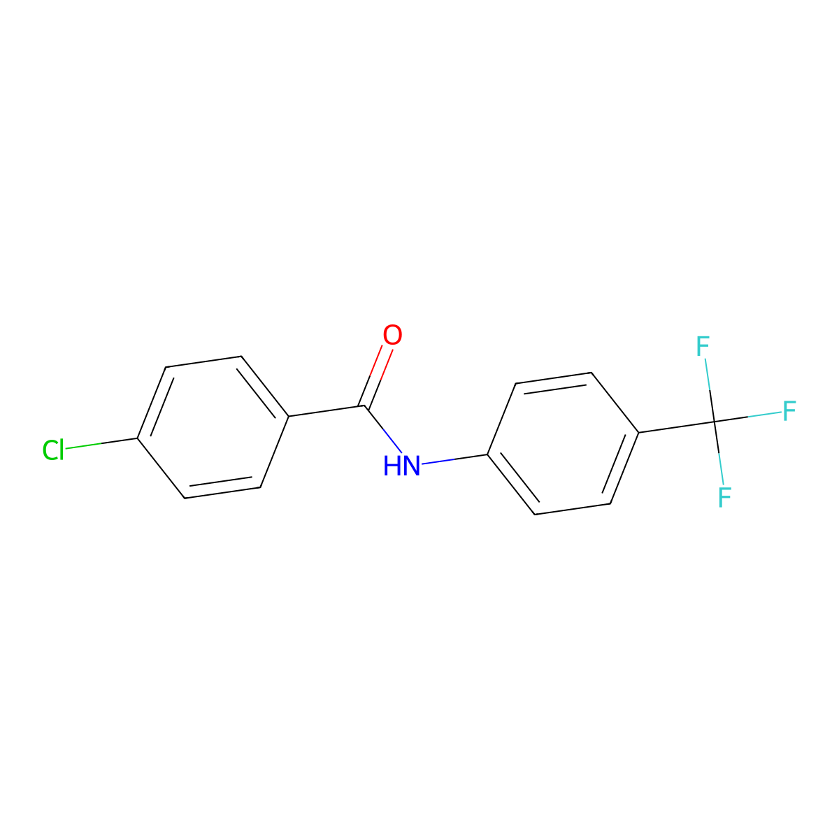4-Chloro-N-[4-(trifluoromethyl)phenyl]benzamide molecular structure, CAS 3830-67-9