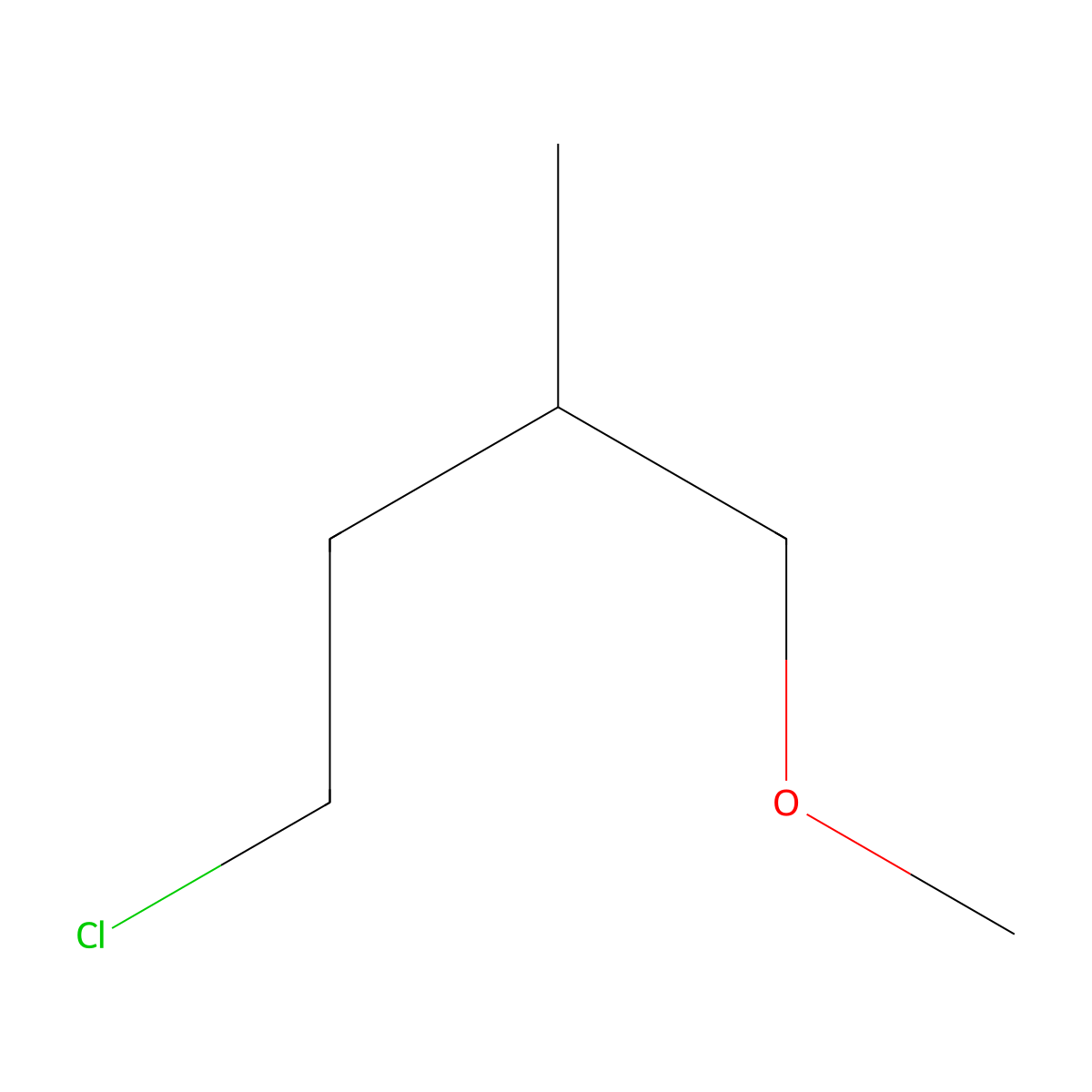 4-Chloro-1-methoxy-2-methylbutane molecular structure, CAS 38300-65-1