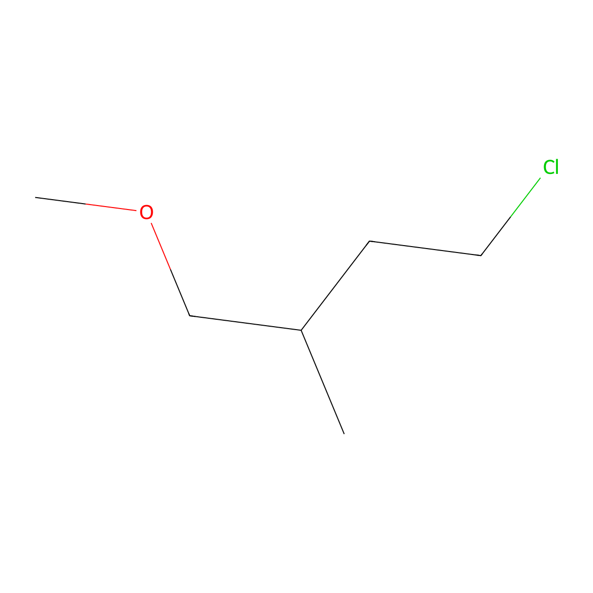 4-Chloro-1-methoxy-2-methylbutane molecular structure, CAS 38300-65-1