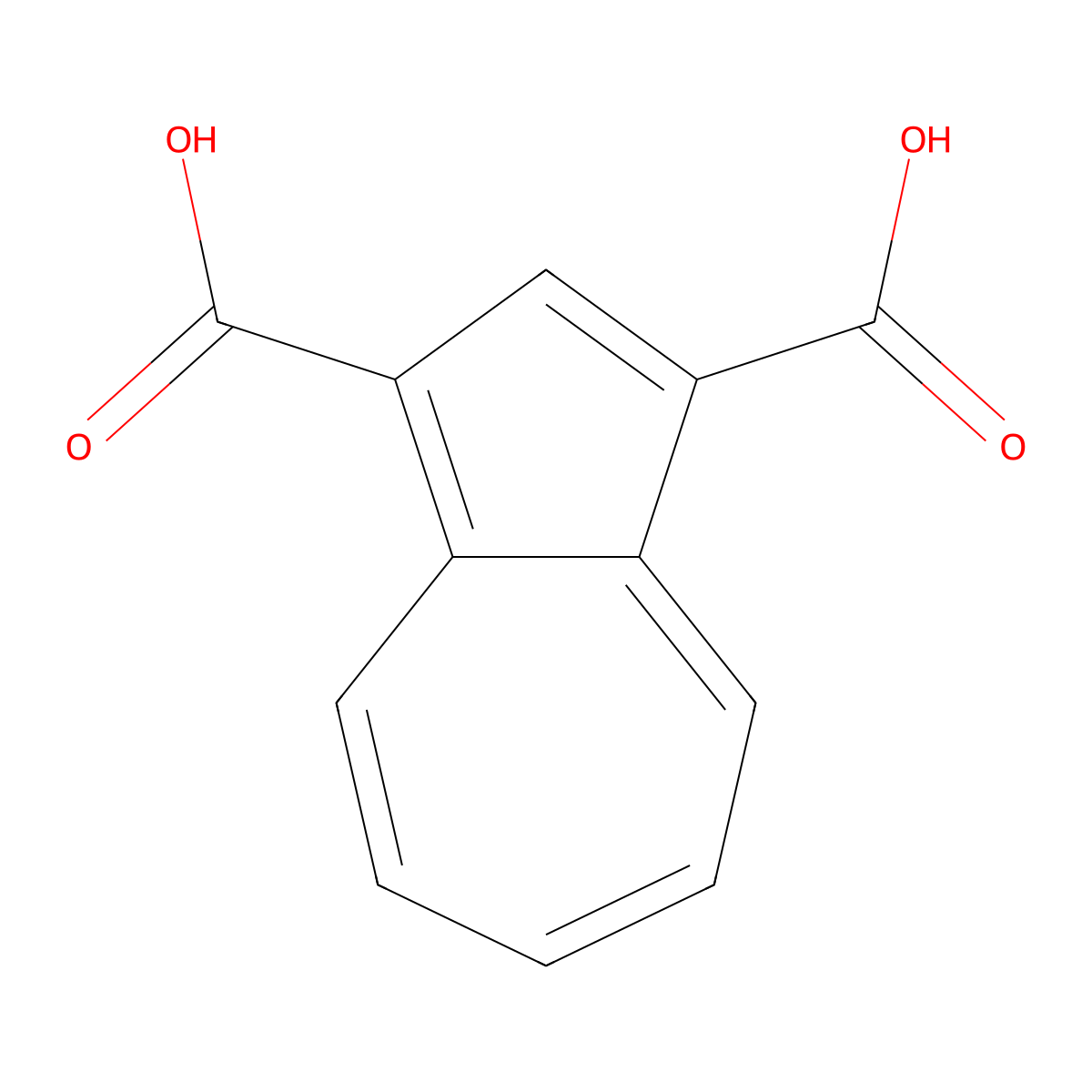 Azulene-1,3-dicarboxylic acid molecular structure, CAS 38303-39-8