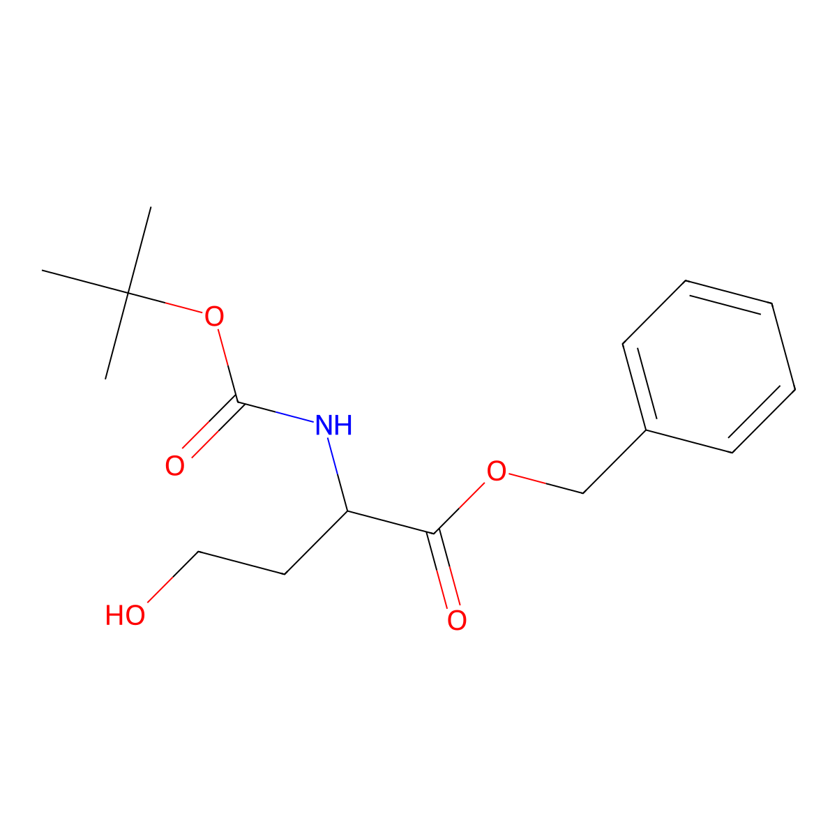 2-Tert-butoxycarbonylamino-4-hydroxy-butyric acid benzyl ester molecular structure, CAS 38308-93-9