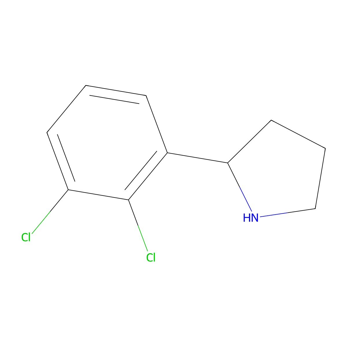 2-(2,3-Dichlorophenyl)pyrrolidine molecular structure, CAS 383127-30-8