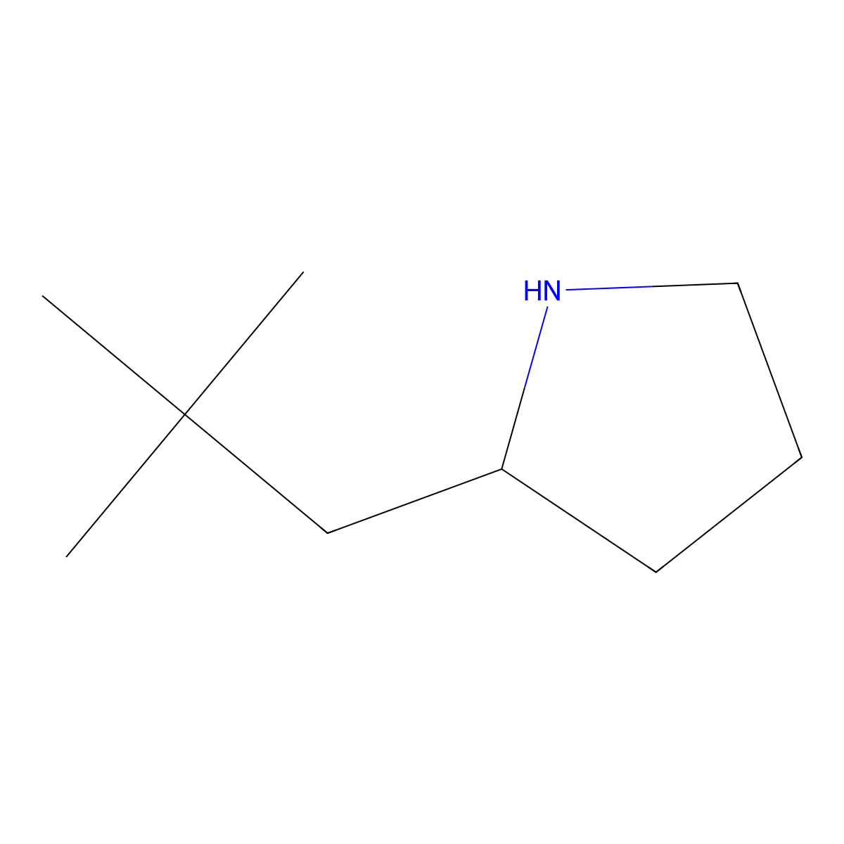 2-(2,2-Dimethylpropyl)pyrrolidine molecular structure, CAS 383127-35-3