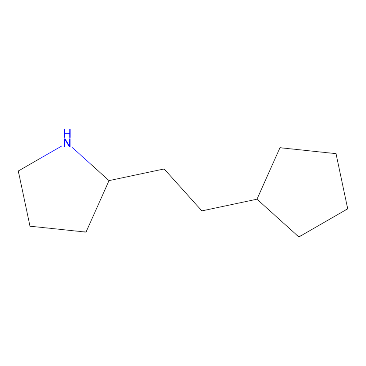 2-(2-Cyclopentylethyl)pyrrolidine molecular structure, CAS 383127-37-5