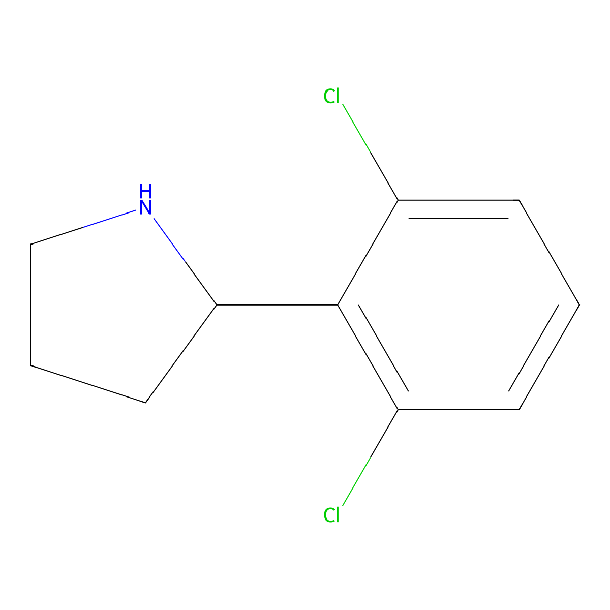 2-(2,6-Dichlorophenyl)pyrrolidine molecular structure, CAS 383127-39-7