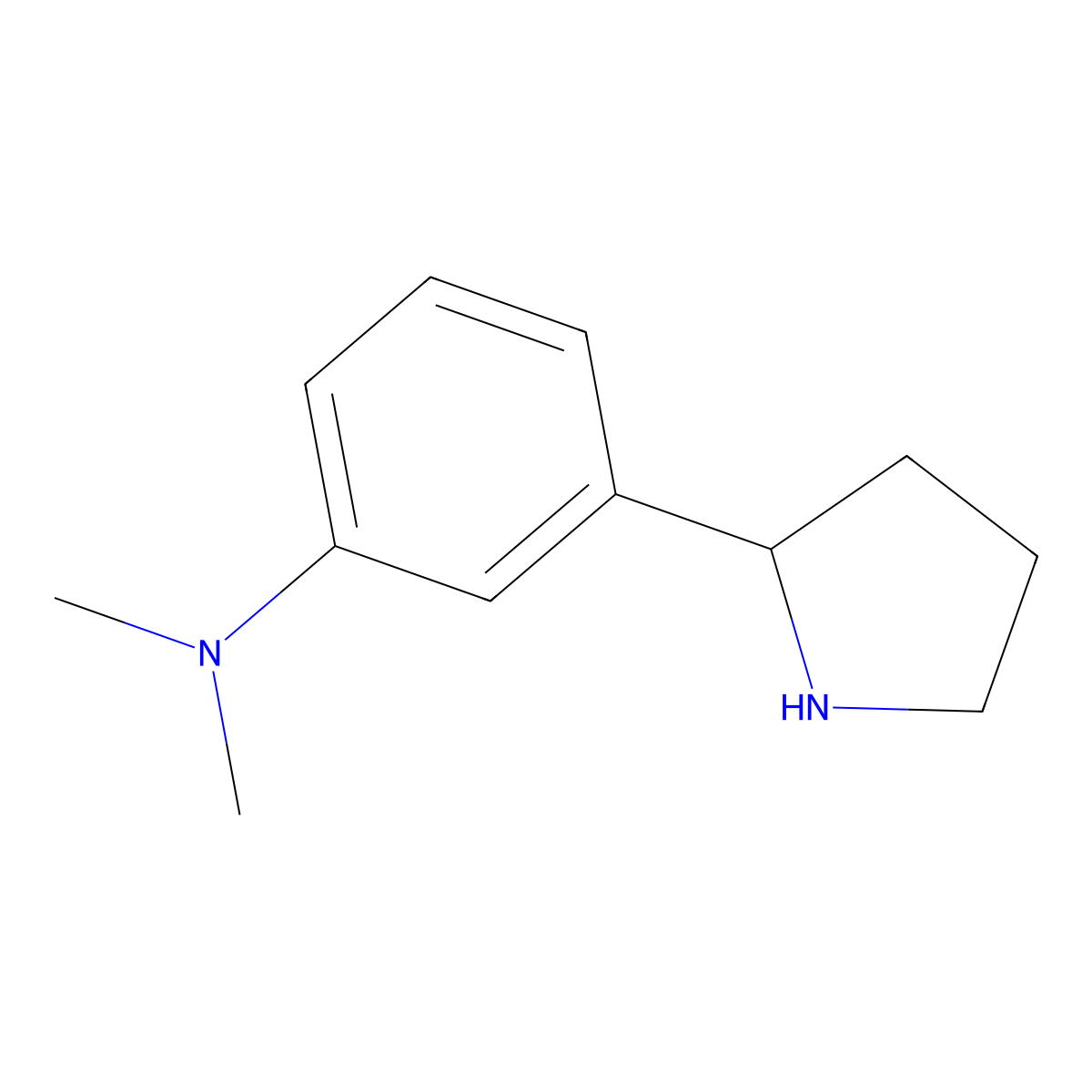 N,N-dimethyl-3-(pyrrolidin-2-yl)aniline molecular structure, CAS 383127-43-3