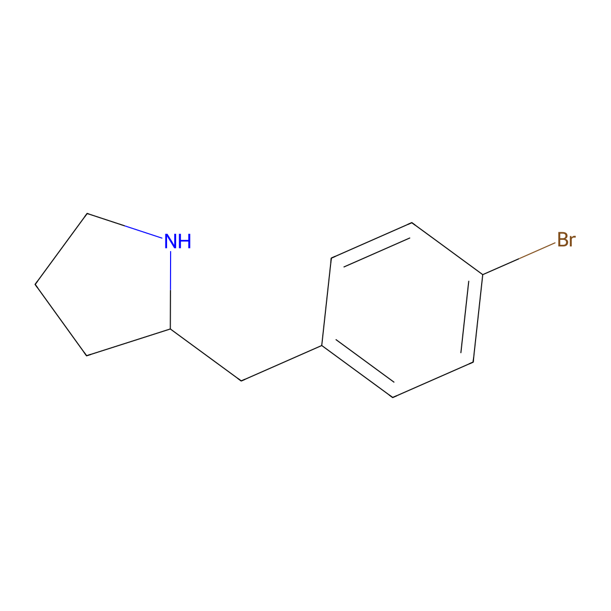 2-[(4-Bromophenyl)methyl]pyrrolidine molecular structure, CAS 383127-68-2