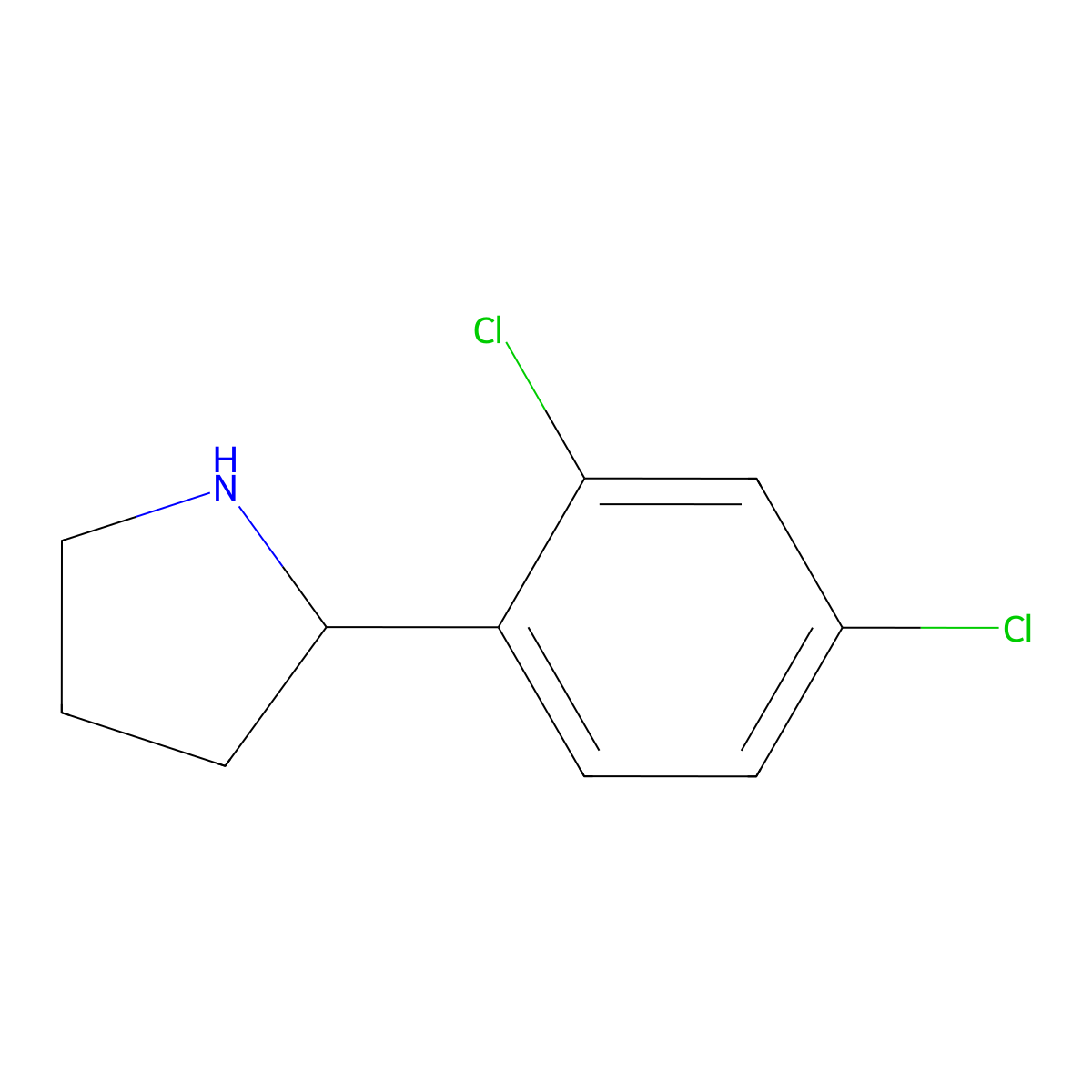 2-(2,4-Dichlorophenyl)pyrrolidine molecular structure, CAS 383127-69-3