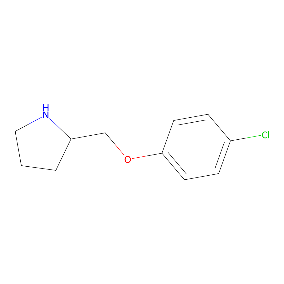 2-[(4-Chlorophenoxy)methyl]pyrrolidine molecular structure, CAS 383127-72-8