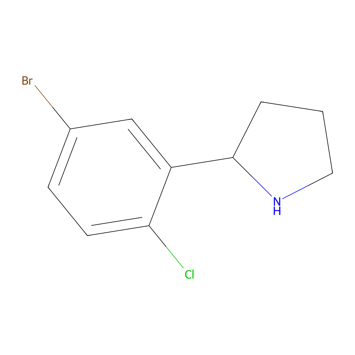 2-(5-Bromo-2-chlorophenyl)pyrrolidine molecular structure, CAS 383127-78-4